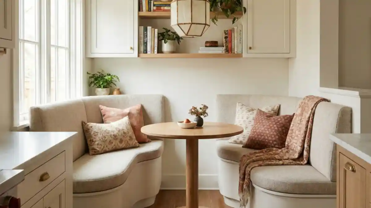 Warm Neutrals and Rustic Textures Nook – Maximizing Corners with Soft Curves