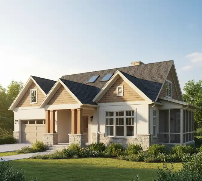 Airy Cathedral Ranch Blueprint – Smart Design for Three-Bedroom Living