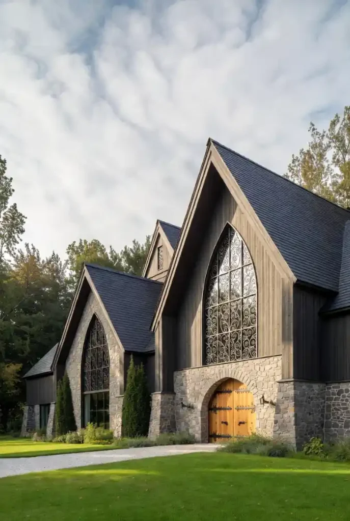 Charcoal Gothic Manor Exterior – Redefining the Modern Fortress