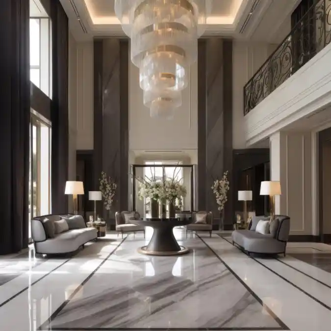 Grand Crystal Cascade Lobby - Mansion Entry with a Majestic Edge