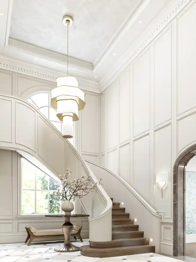 Ivory Elegance Foyer - Grand Entry with Sculptural Brilliance