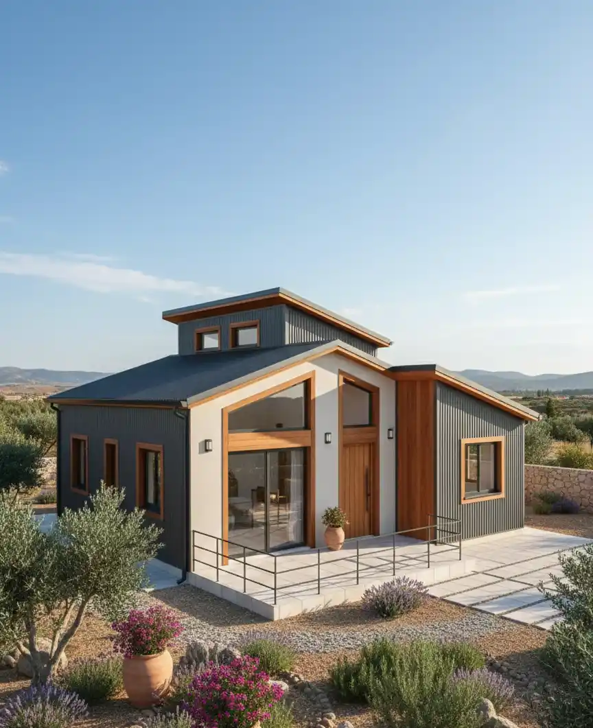 Modern Beige and Walnut 3-Bedroom Floor Plan – Organizing Daily Life with Smart Zoning