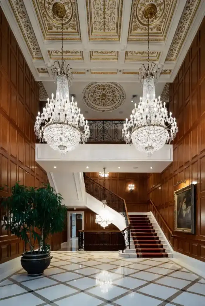 Royal Walnut & Gold Grand Entry - A Masterclass in Timeless Opulence