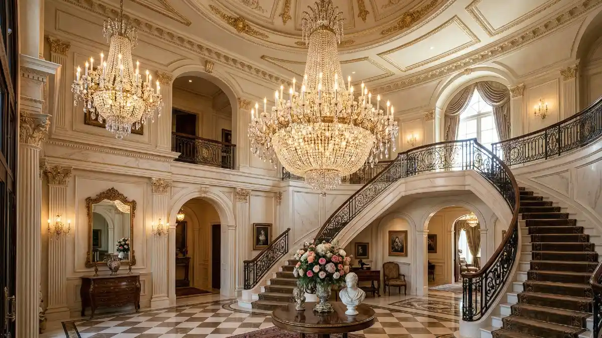 20+ Grand Mansion Foyer Ideas With Jaw-Dropping Chandeliers