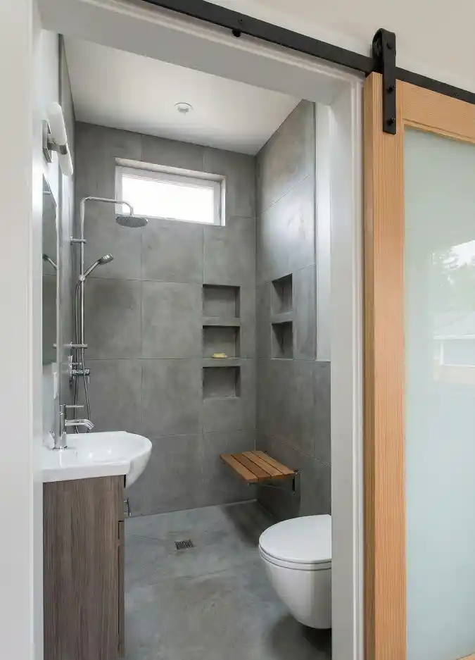 Concrete Industrial Wet Room - Compact Design with a Modern Edge