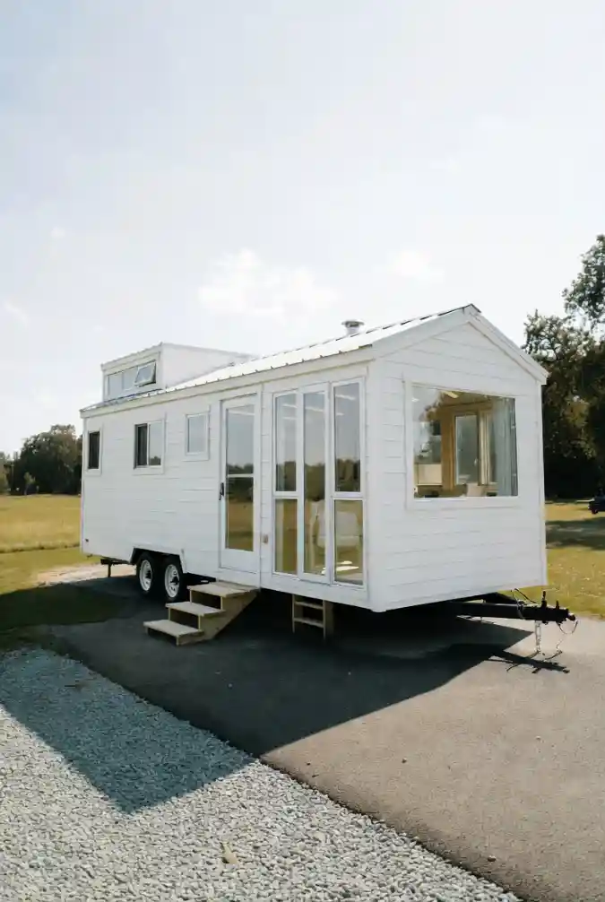 Crisp White Minimalist Tiny Home - Luxury Mobile Living Reimagined