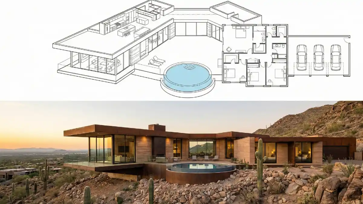 Desert Copper Sanctuary - 4 Bedroom Oasis with Seamless Flow