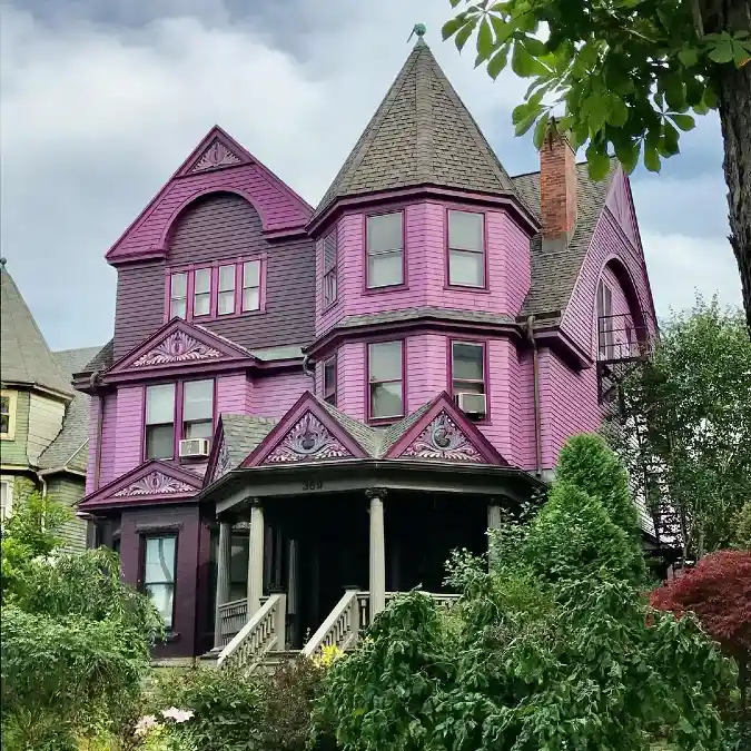 Enchanted Violet Victorian Manor - Fantasy Style Exterior Renovation