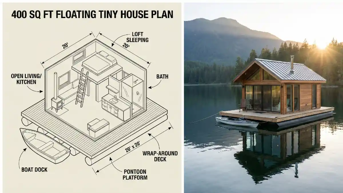 Floating Cedar Sanctuary - 400 Sq Ft Masterclass in Waterborne Living