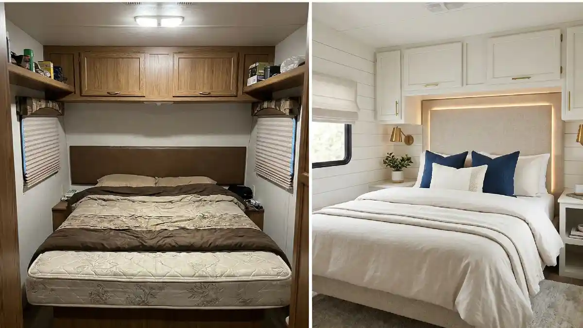 From Dark Wood Drab to Shiplap Fab - A Masterclass in RV Bedroom Refinement