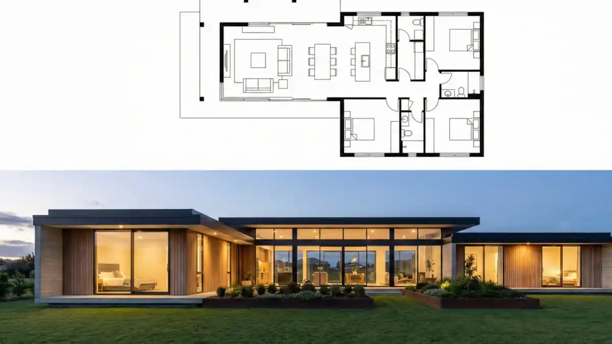 Glass-Walled Sanctuary - Seamless Indoor-Outdoor Flow for a 4-Bedroom Masterpiece