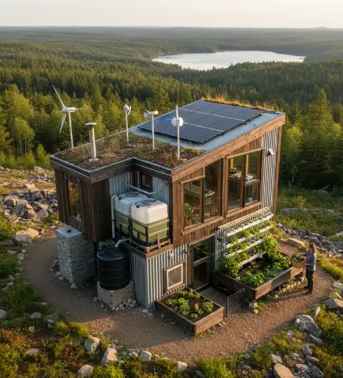 High-Altitude Eco-Sanctuary Modern Industrial Self-Sufficiency