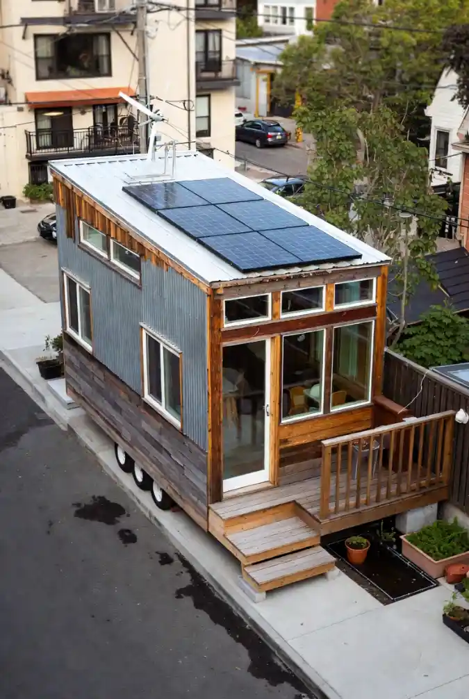 Industrial Chic Eco-Cabin - Tiny Home Built for Modern Self-Sufficiency