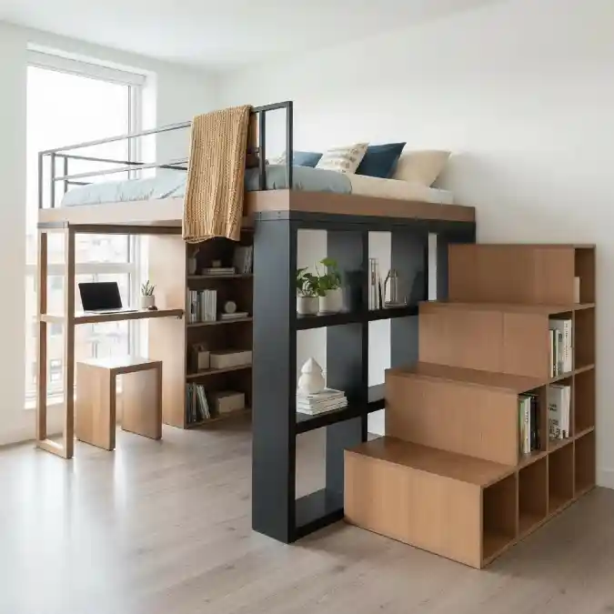 Industrial Chic Loft Sanctuary — Modern Minimalism for Tiny Living