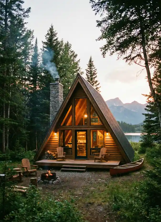 Lakeside A-Frame Sanctuary - Weekend Escape with Rustic Charm