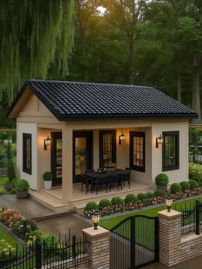 Midnight Tile and Cream Terrace - Outdoor Dining That Expands Your Horizons