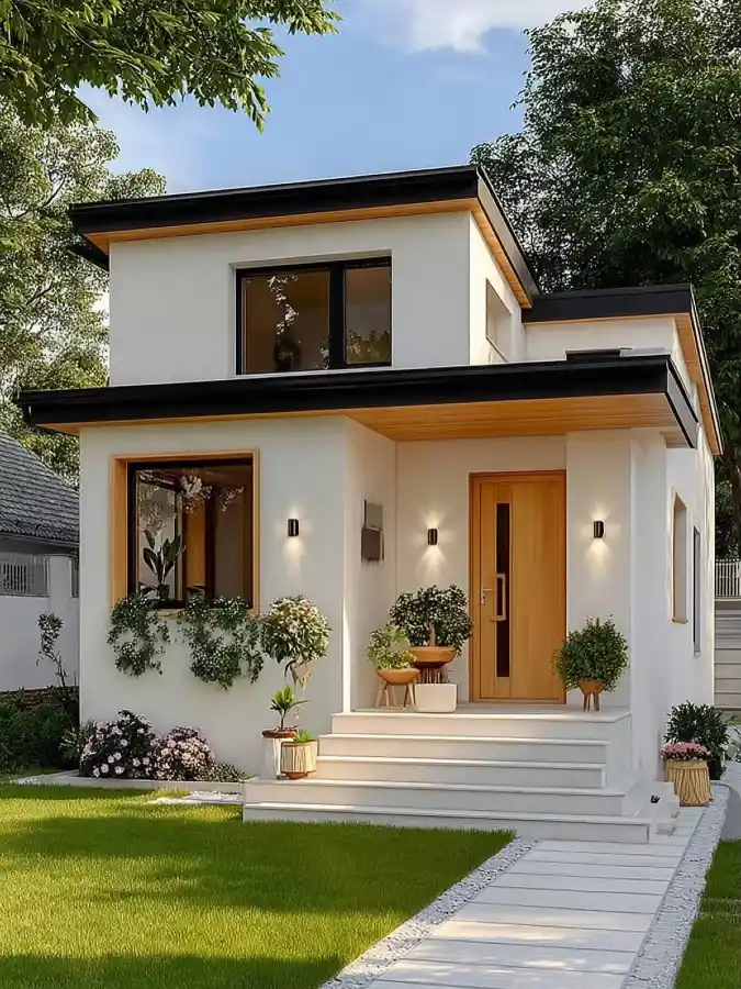 Modern Minimalist Zen Cottage - Exterior Design with a Sculptural Edge