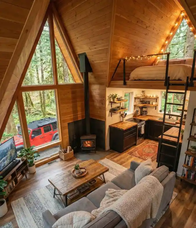 Modern Stealth A-Frame Treehouse - Elevating Your Weekend Escape