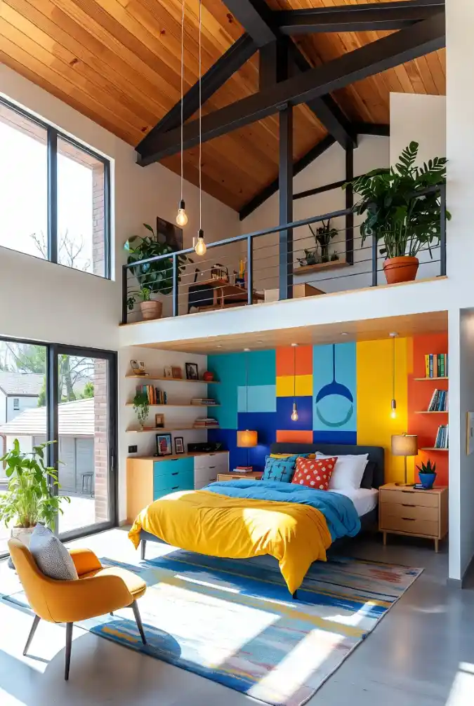 Primary Color Punch Loft – Maximalist Comfort in Small Spaces
