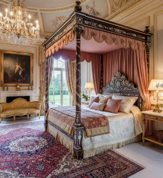 Regal Rose and Gilded Mahogany Suite — A Masterclass in Mansion Opulence