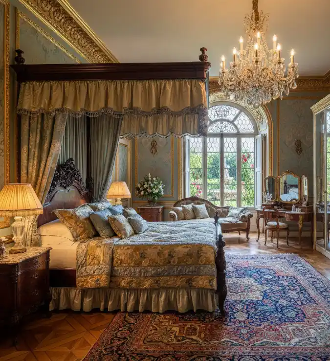 Royal Blue and Gold Grandeur - Victorian Elegance for Your Dream Mansion