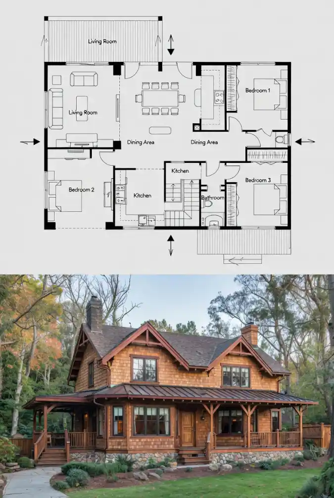 Rustic Cedar Craftsman - Open Concept Living with Natural Flow