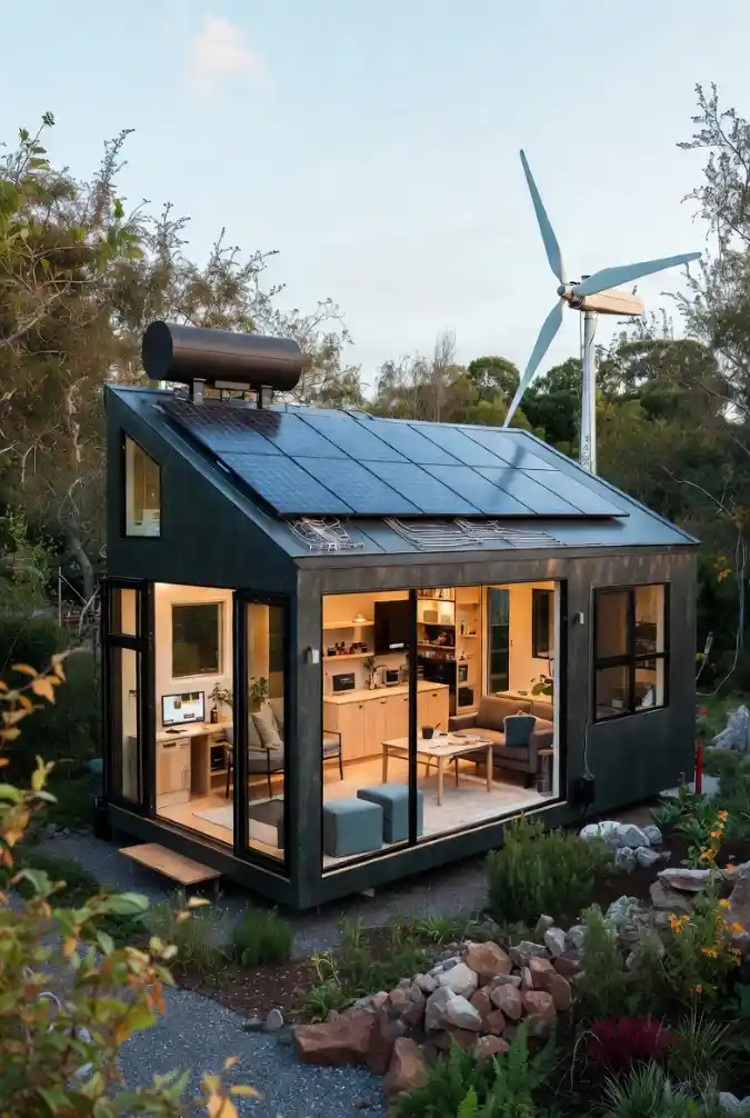 Sage-Steel Sustainable Sanctuary - Off-Grid Tiny Home with Modern Self-Sufficiency