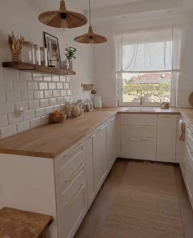 Scandi-Chic Cream & Oak Haven — Tiny Kitchen Layout with a Warm Minimalist Glow