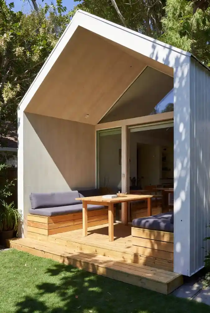 Scandi-Chic Sunbeam Deck - Expanding Your Footprint with Minimalist Geometry