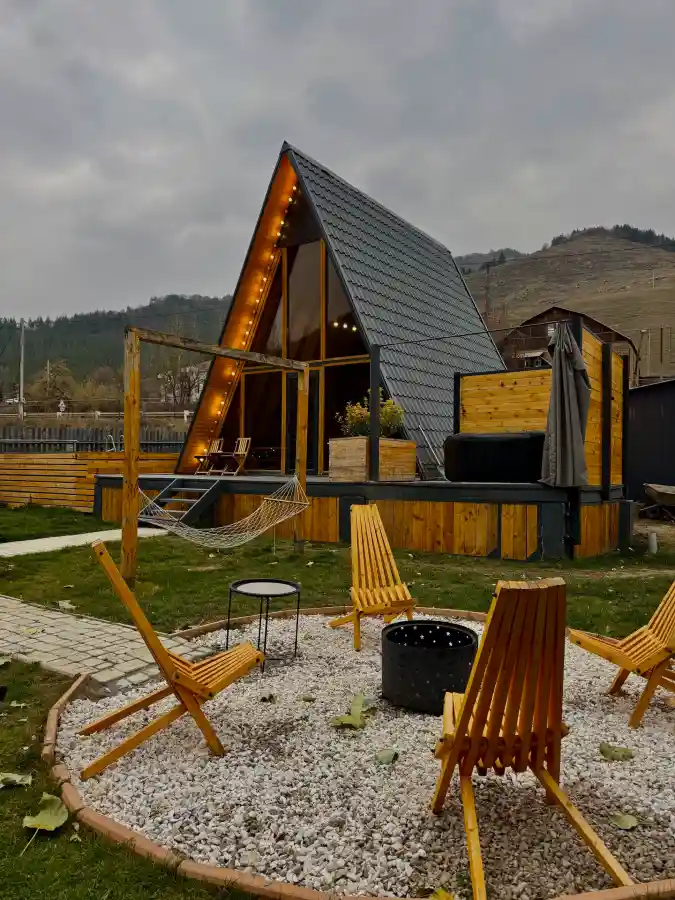 Sharp Geometry and Warm Glows - A-Frame Living with a Modern Edge