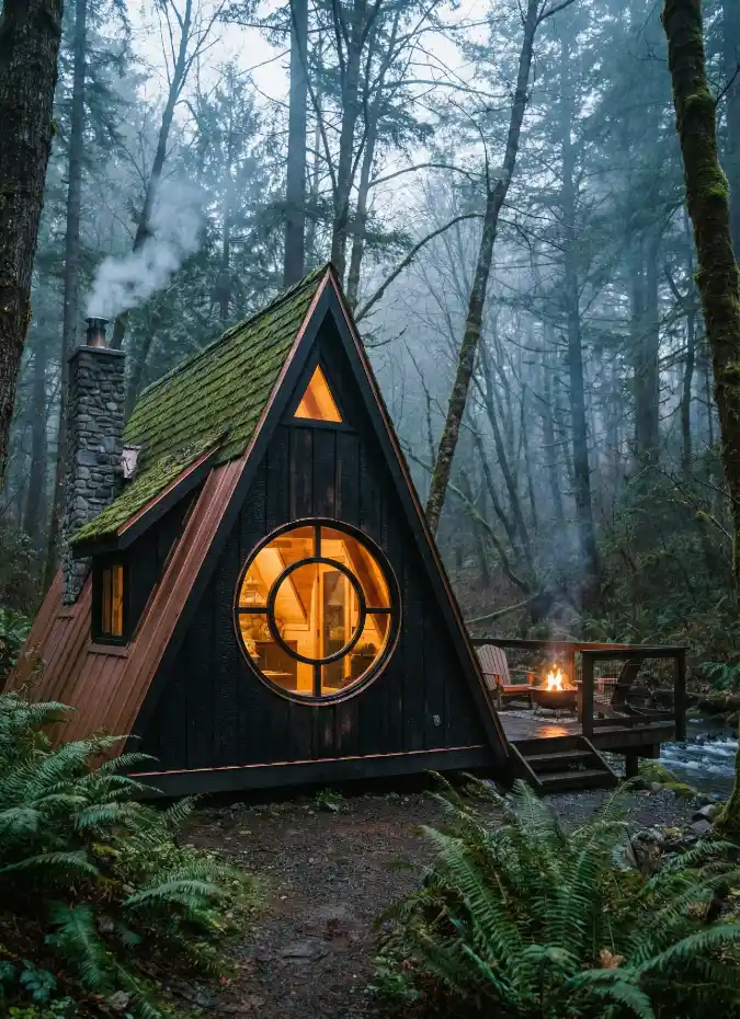 Shou Sugi Ban Sanctuary - Moody A-Frame Cabin with a Modern Twist