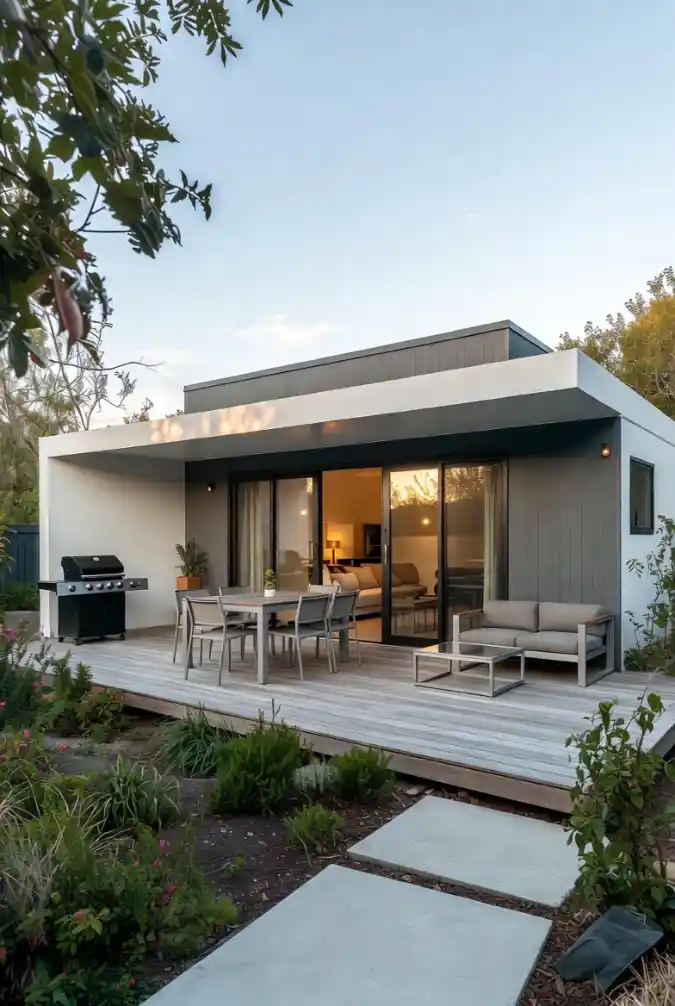 Slate and Cedar Al fresco Lounge – Expanding Minimalism with a Modern Deck