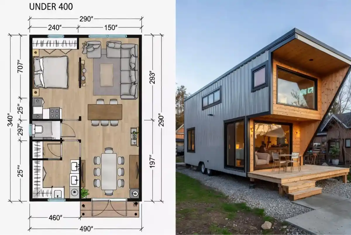 Sleek Industrial Meets Warm Wood — A Masterclass in Compact Living