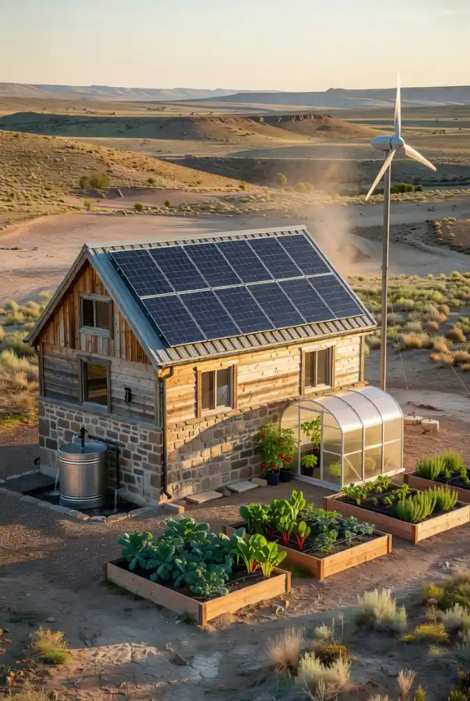 Stone-Clad Desert Sanctuary - Off-Grid Living with a Rugged Edge
