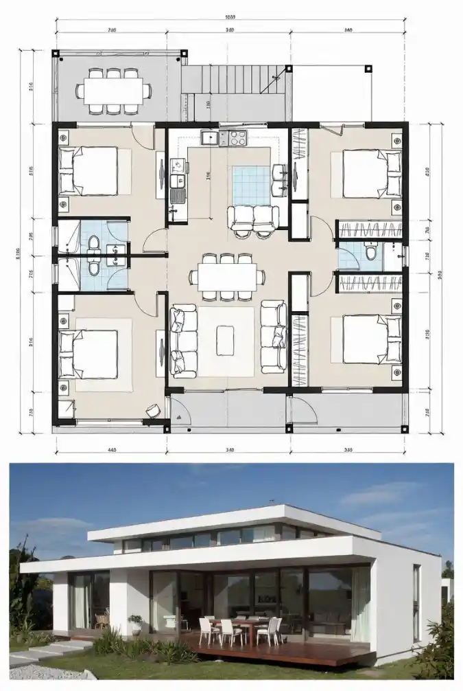 Sun-Drenched Modernity A 4-Bedroom Masterpiece in White and Wood