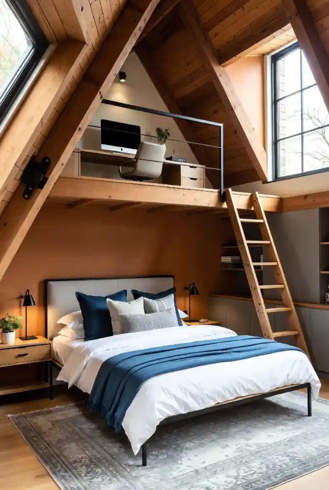 Terra Cotta A-Frame Retreat - Loft Living with a Modern Edge