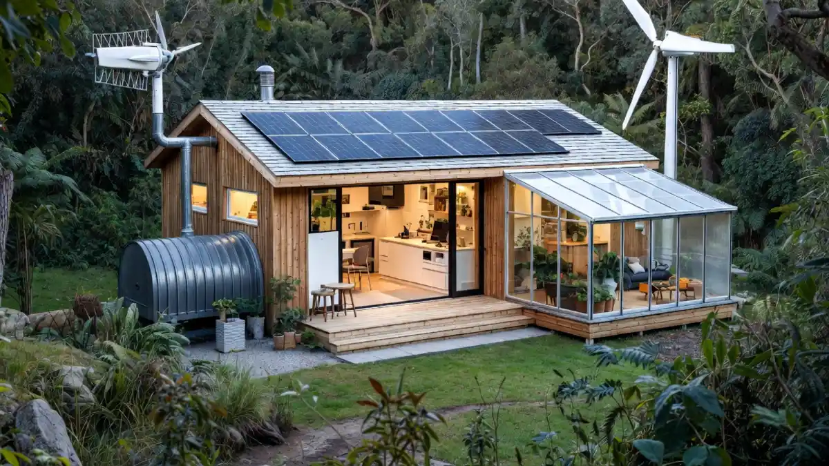 Timber & Turbine Sanctuary - Off-Grid Living with a High-Tech Edge