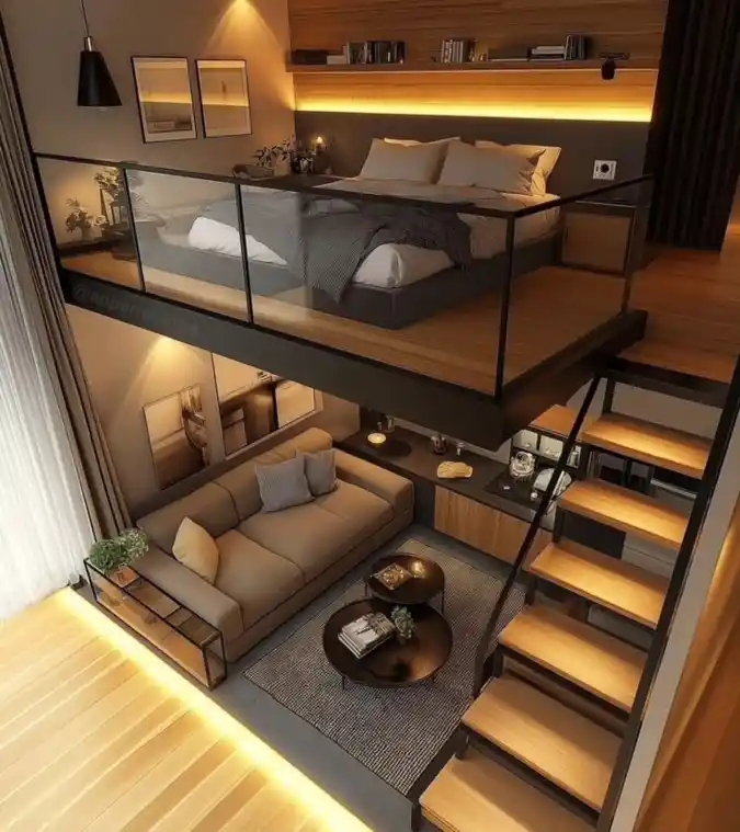 Urban Zen Loft - Elevating Small Spaces with Warm Minimalism