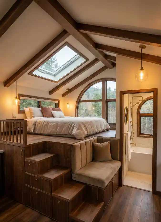 Walnut & Sky Loft Sanctuary - A Masterclass in Tiny Home Verticality