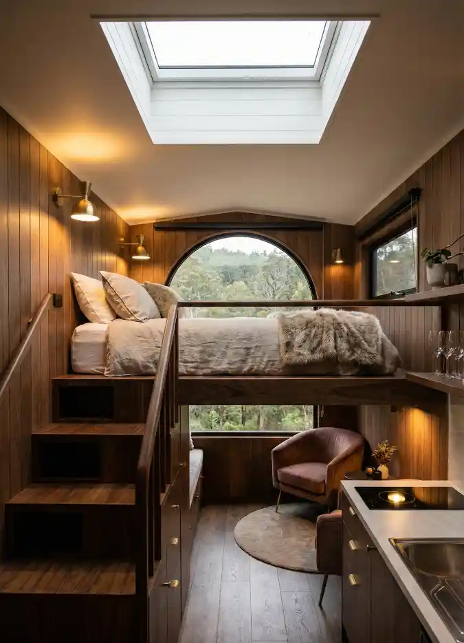 Walnut Whisper Loft - A Warm Timber Retreat for Tiny Living