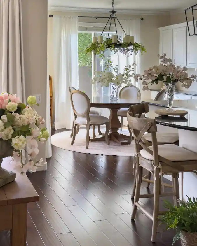 Airy Pastel Garden - A Dining Nook Reborn for Spring