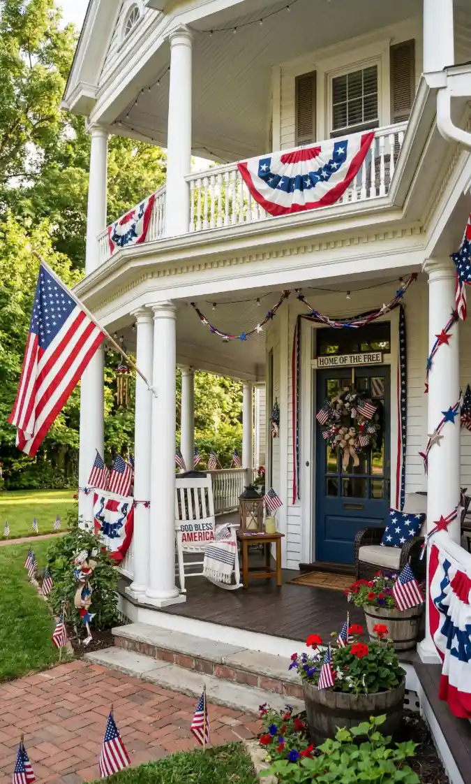 Americana Heritage Grandeur - Patriotic Porch Decor with a Classic Soul