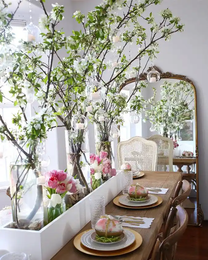 Blossoming Orchard Elegance A High-Ceiling Spring Tablescape