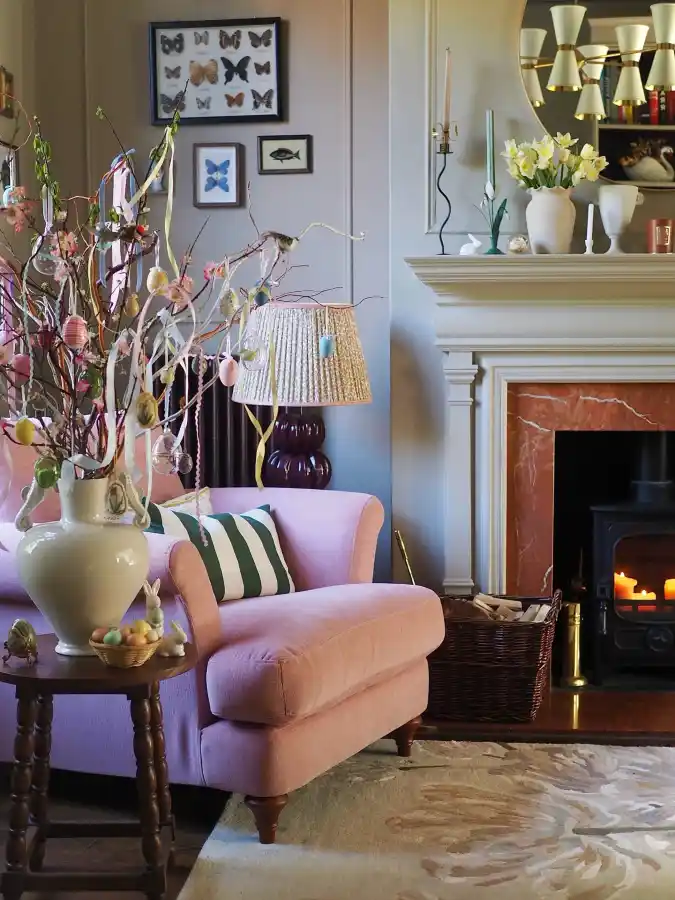 Blushing Pastels and Butterfly Whimsy - A Living Room Sprung to Life
