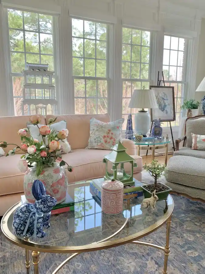Chinoiserie Peach Blossom Lounge - A Spring Decor Masterpiece