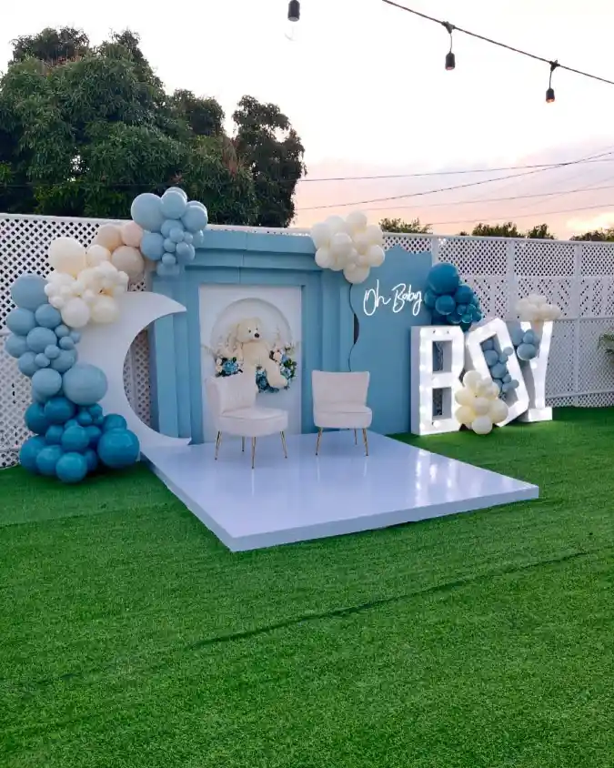 Cloud-Nine Teddy & Toile Blue – A Whimsical Baby in Bloom Garden Gala