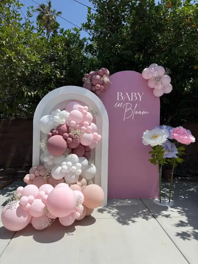 Dusty Rose and Floral Archway - A Garden-Inspired Baby in Bloom Celebration
