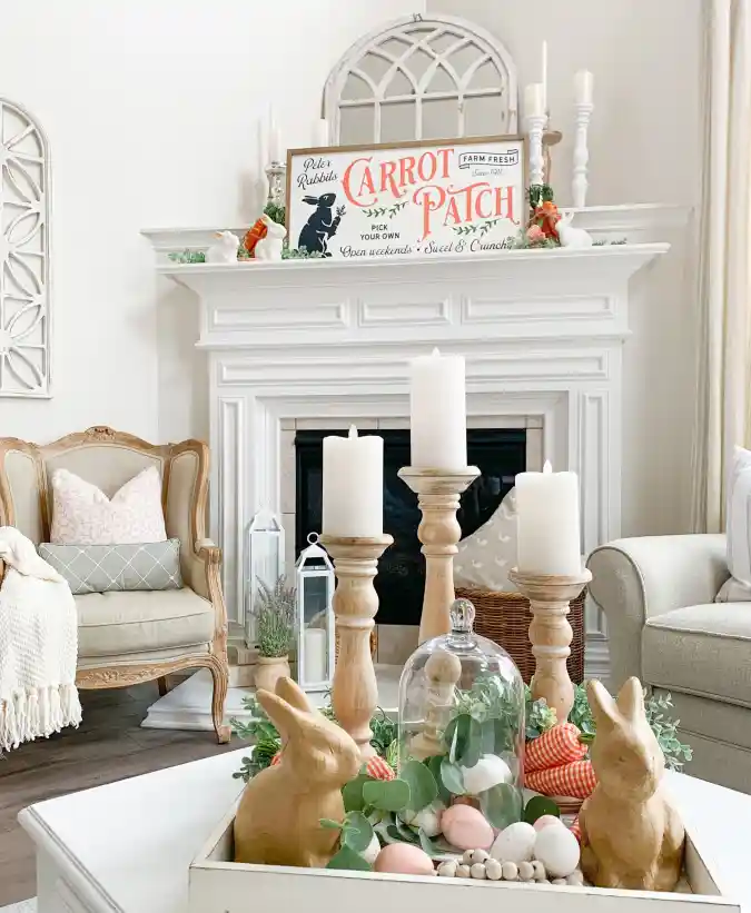 Earthy Pastel Springscape - Refreshing Your Living Room with Rustic Easter Charm