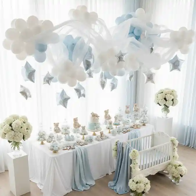 Ethereal Cloudscape & Teddy Bear Picnic - A Whimsical Baby in Bloom Celebration