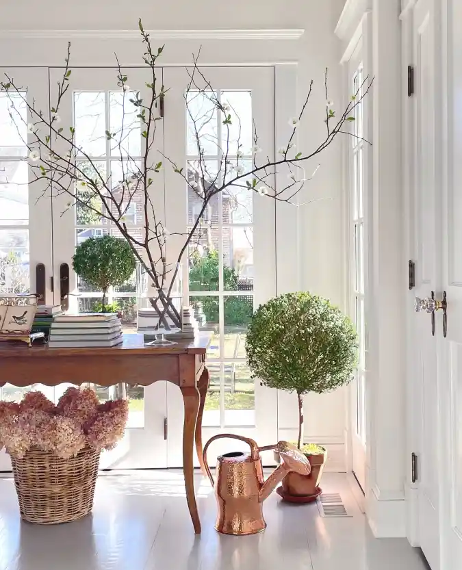 Ethereal White Sunroom - Spring Decor with a Blossoming Orchard Aesthetic
